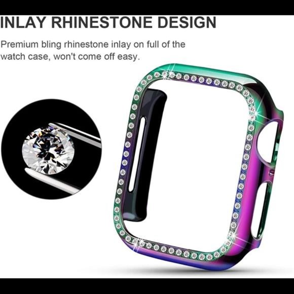 Compatible for Apple Watch Case 44mm Bling Crystal Diamonds Rhinestone Bumper - Picture 5 of 7